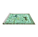 Sideview of Machine Washable Animal Turquoise Traditional Area Rugs, wshtr3965turq