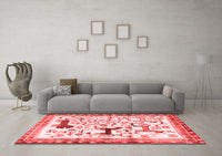 Machine Washable Animal Red Traditional Rug, wshtr3965red