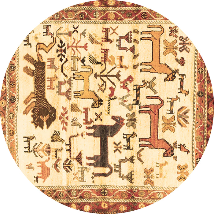 Round Machine Washable Animal Brown Traditional Rug, wshtr3965brn