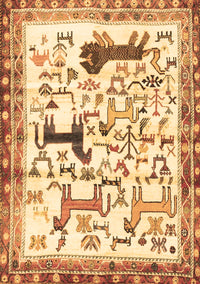 Animal Brown Traditional Rug, tr3965brn