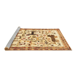 Sideview of Machine Washable Animal Brown Traditional Rug, wshtr3965brn