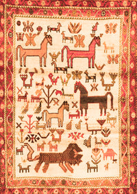 Animal Orange Traditional Rug, tr3965org