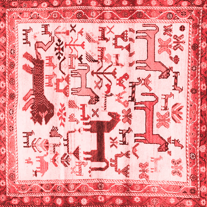 Machine Washable Animal Red Traditional Rug, wshtr3965red