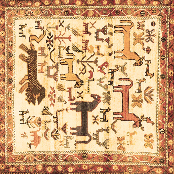 Square Animal Brown Traditional Rug, tr3965brn