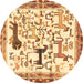 Round Animal Brown Traditional Rug, tr3965brn