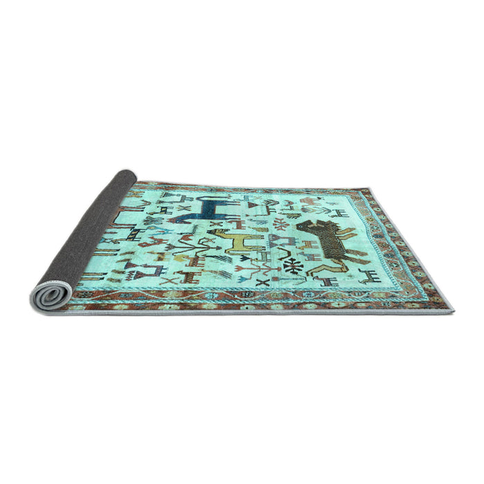 Sideview of Animal Light Blue Traditional Rug, tr3965lblu