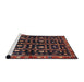 Sideview of Machine Washable Traditional Dark Gold Brown Rug, wshtr3966