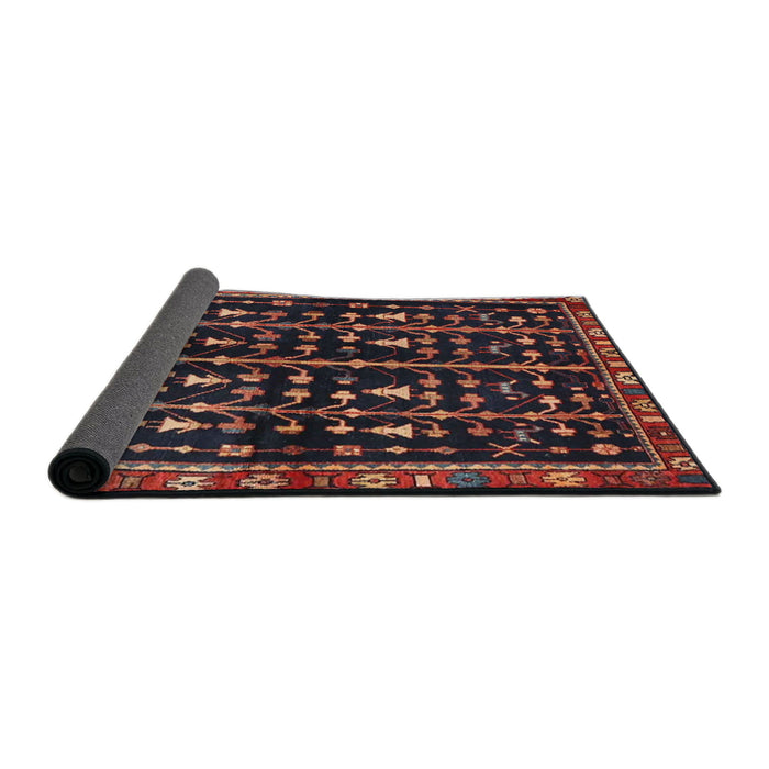Sideview of Traditional Dark Gold Brown Persian Rug, tr3966
