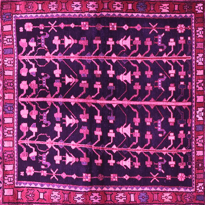 Square Machine Washable Persian Pink Traditional Rug, wshtr3966pnk