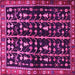 Square Machine Washable Persian Pink Traditional Rug, wshtr3966pnk