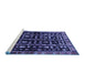 Sideview of Machine Washable Persian Blue Traditional Rug, wshtr3966blu