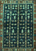 Machine Washable Persian Turquoise Traditional Area Rugs, wshtr3966turq