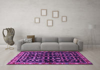 Machine Washable Persian Purple Traditional Rug, wshtr3966pur