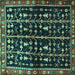 Square Persian Turquoise Traditional Rug, tr3966turq