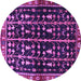 Round Machine Washable Persian Purple Traditional Area Rugs, wshtr3966pur