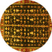 Round Persian Yellow Traditional Rug, tr3966yw