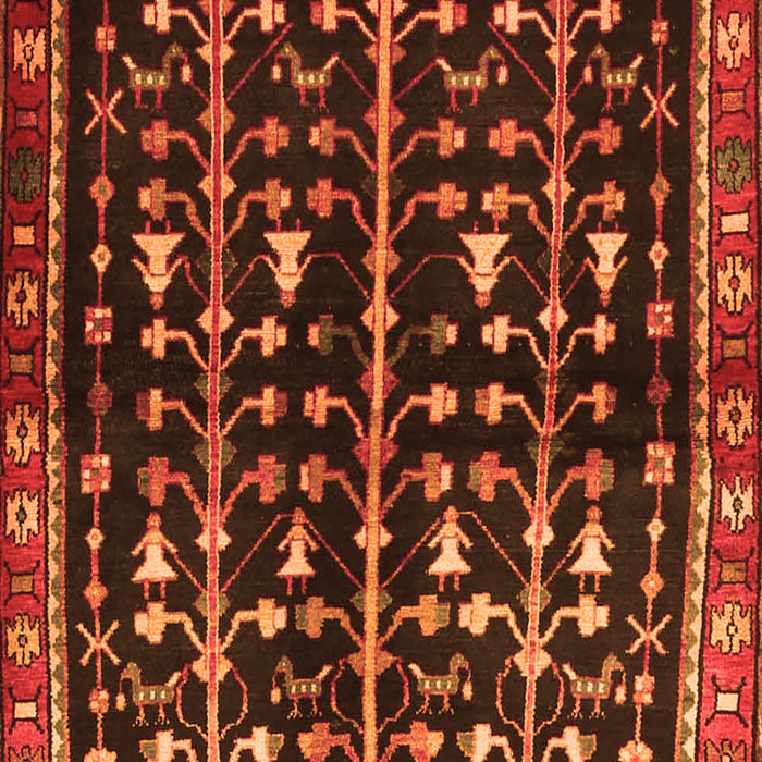 Serging Thickness of Machine Washable Persian Orange Traditional Area Rugs, wshtr3966org