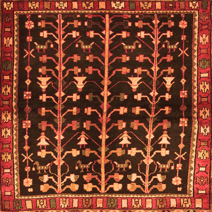 Serging Thickness of Persian Orange Traditional Rug, tr3966org