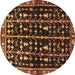 Round Machine Washable Persian Brown Traditional Rug, wshtr3966brn