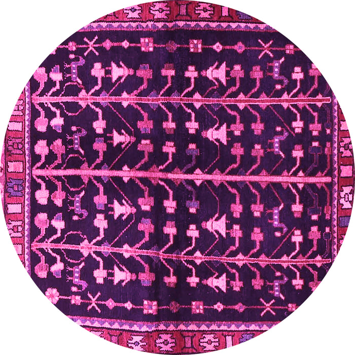 Round Persian Pink Traditional Rug, tr3966pnk