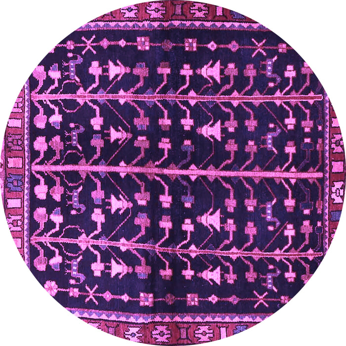 Round Persian Purple Traditional Rug, tr3966pur