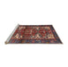 Sideview of Machine Washable Traditional Saffron Red Rug, wshtr3967