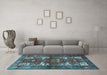 Machine Washable Persian Light Blue Traditional Rug in a Living Room, wshtr3967lblu