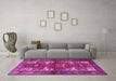 Machine Washable Persian Pink Traditional Rug in a Living Room, wshtr3967pnk