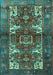 Machine Washable Persian Turquoise Traditional Area Rugs, wshtr3967turq