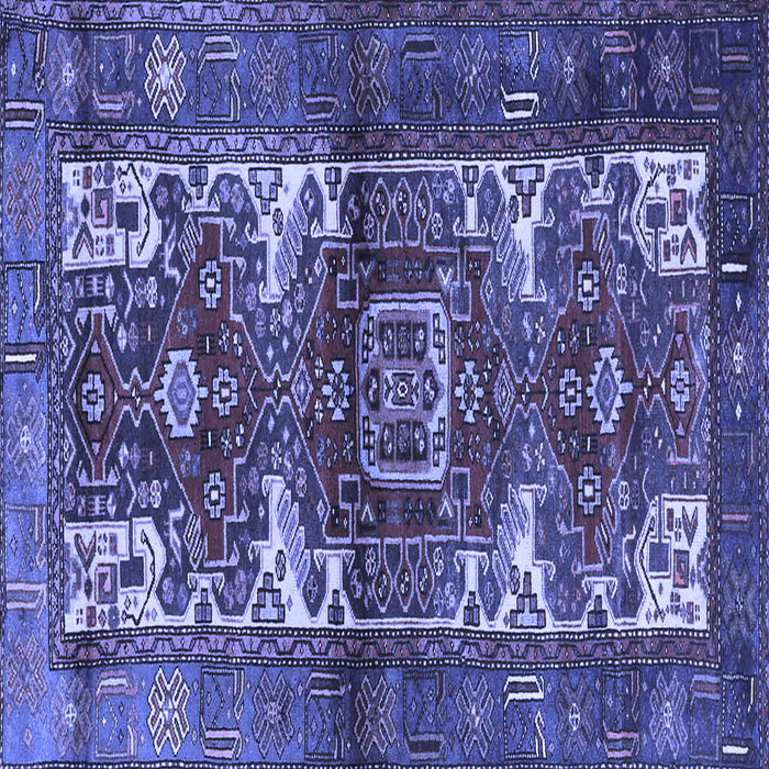 Square Machine Washable Persian Blue Traditional Rug, wshtr3967blu