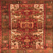 Round Machine Washable Persian Orange Traditional Area Rugs, wshtr3967org