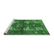 Sideview of Machine Washable Persian Emerald Green Traditional Area Rugs, wshtr3967emgrn