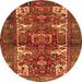 Machine Washable Persian Orange Traditional Area Rugs, wshtr3967org