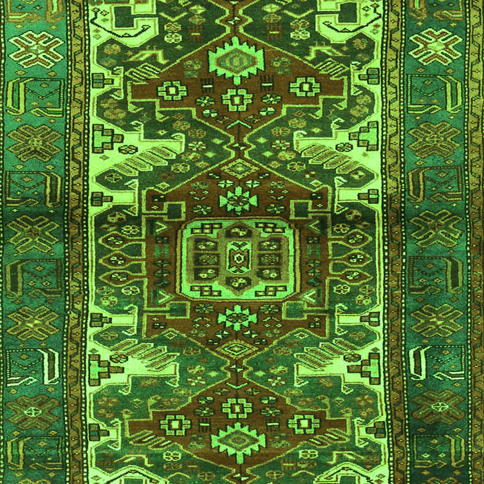 Serging Thickness of Machine Washable Persian Green Traditional Area Rugs, wshtr3967grn