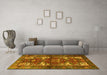 Machine Washable Persian Yellow Traditional Rug in a Living Room, wshtr3967yw