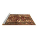 Sideview of Machine Washable Persian Brown Traditional Rug, wshtr3967brn