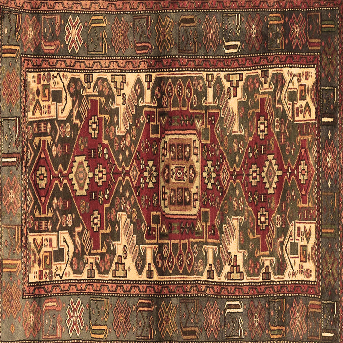 Square Persian Brown Traditional Rug, tr3967brn