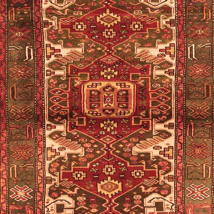 Serging Thickness of Machine Washable Persian Orange Traditional Area Rugs, wshtr3967org