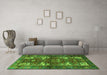 Machine Washable Persian Green Traditional Area Rugs in a Living Room,, wshtr3967grn