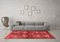 Machine Washable Persian Red Traditional Rug, wshtr3967red