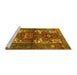 Sideview of Machine Washable Persian Yellow Traditional Rug, wshtr3967yw