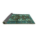 Sideview of Persian Turquoise Traditional Rug, tr3967turq