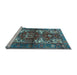 Sideview of Machine Washable Persian Light Blue Traditional Rug, wshtr3967lblu