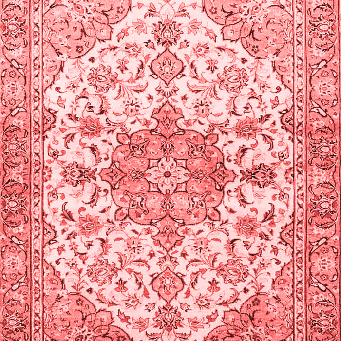 Machine Washable Medallion Red Traditional Rug, wshtr3968red