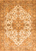 Serging Thickness of Machine Washable Medallion Orange Traditional Area Rugs, wshtr3968org