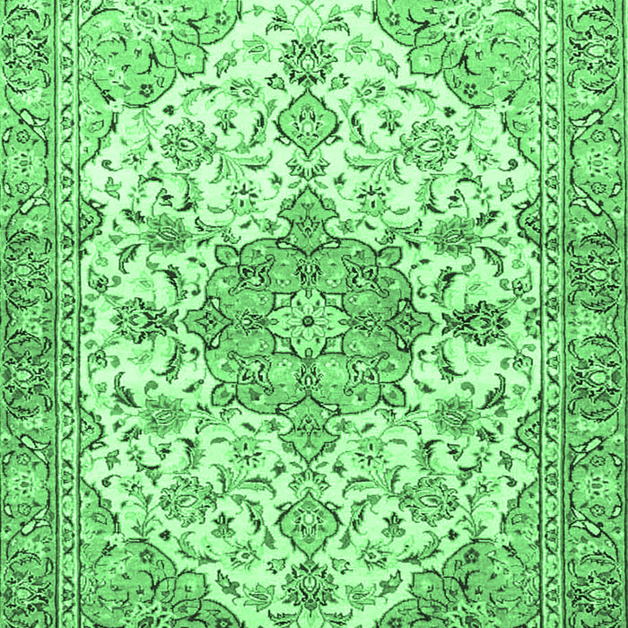Medallion Emerald Green Traditional Rug, tr3968emgrn