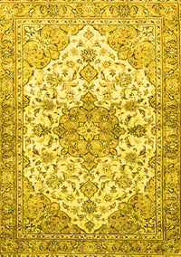 Medallion Yellow Traditional Rug, tr3968yw