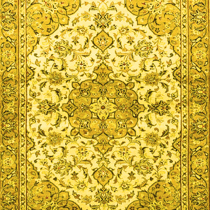 Medallion Yellow Traditional Rug, tr3968yw