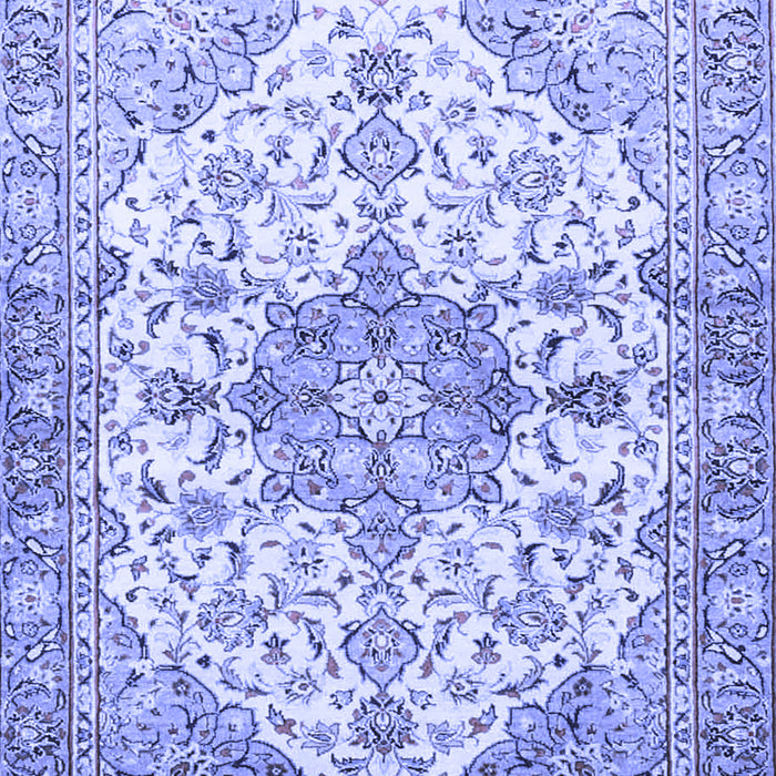 Machine Washable Medallion Blue Traditional Rug, wshtr3968blu