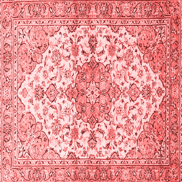 Machine Washable Medallion Red Traditional Rug, wshtr3968red